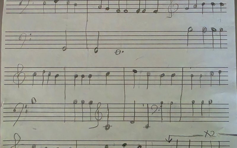 A handwritten musical score